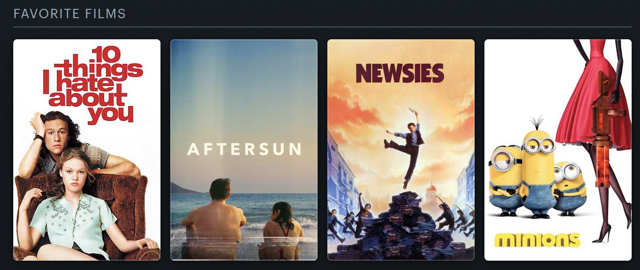 Letterboxd Top 4 Movies